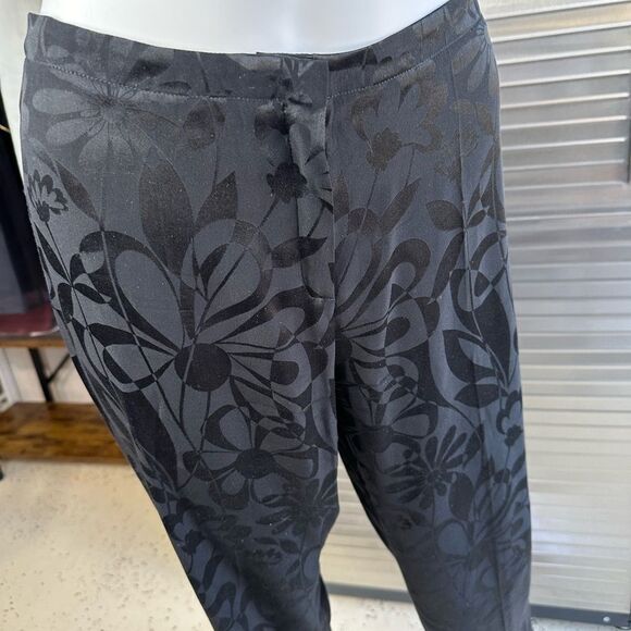Lolita Lempicka Premier Floral Black Pant Wide Leg Silk Small - Picture 2 of 10